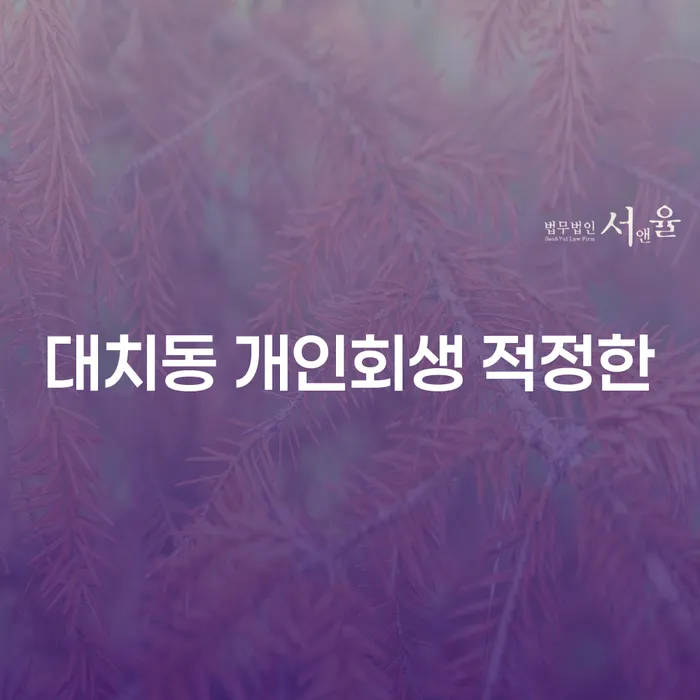 대치동 개인회생 적정한