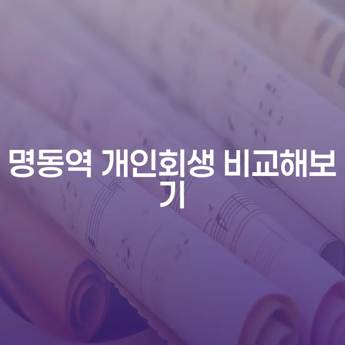 명동역 개인회생 비교해보기