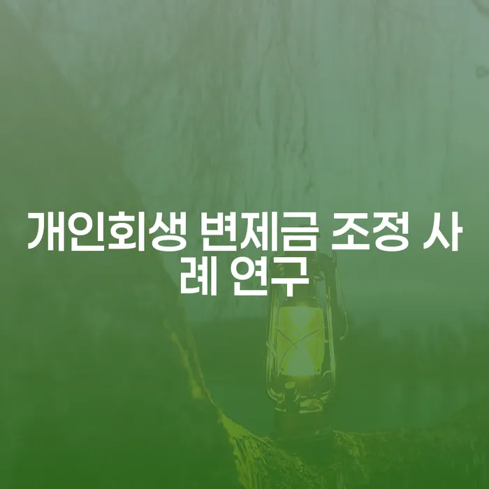 개인회생 변제금 조정 사례 연구가 궁금하신가요?