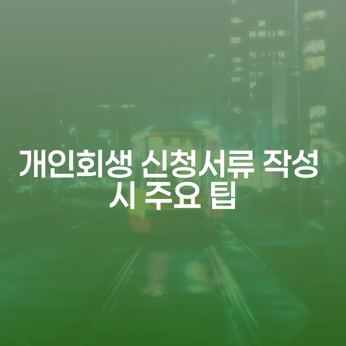개인회생 신청서류 작성 시 주요 팁, 어떻게 준비해야 할까요?
